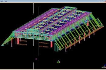 体育館 屋根部の3D詳細設計