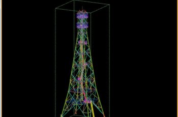 電波塔 構造部（パイプトラス）の3D詳細設計